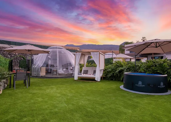 Experiencia Burbuja Con Jacuzzi Privado, Piscina Y Vistas Al Mar Tente de luxe Guía de Isora